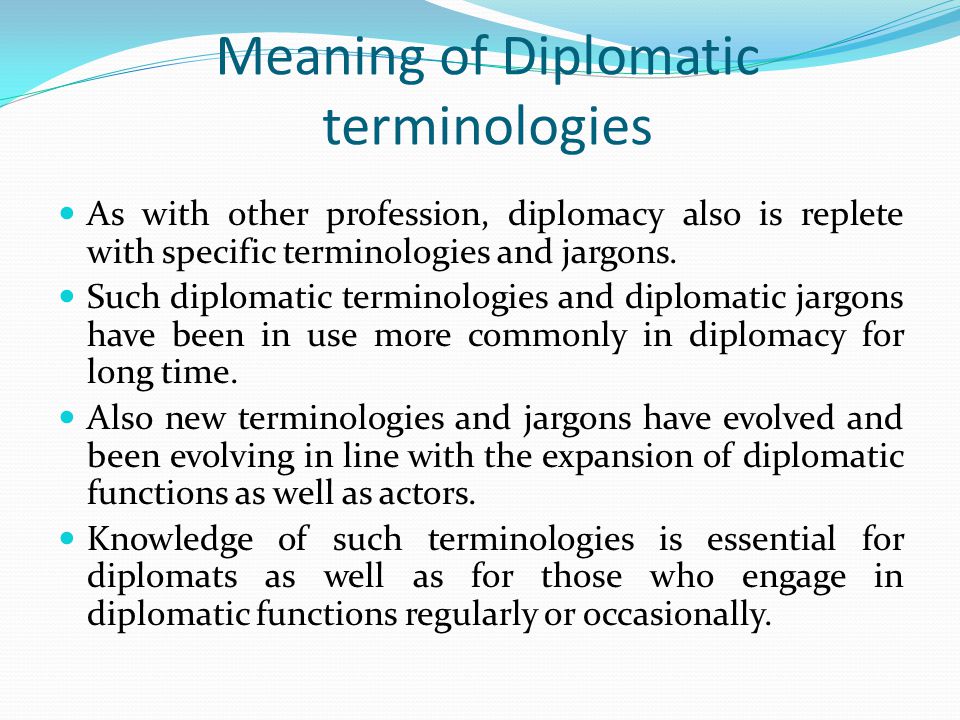 What does diplomatic sale mean